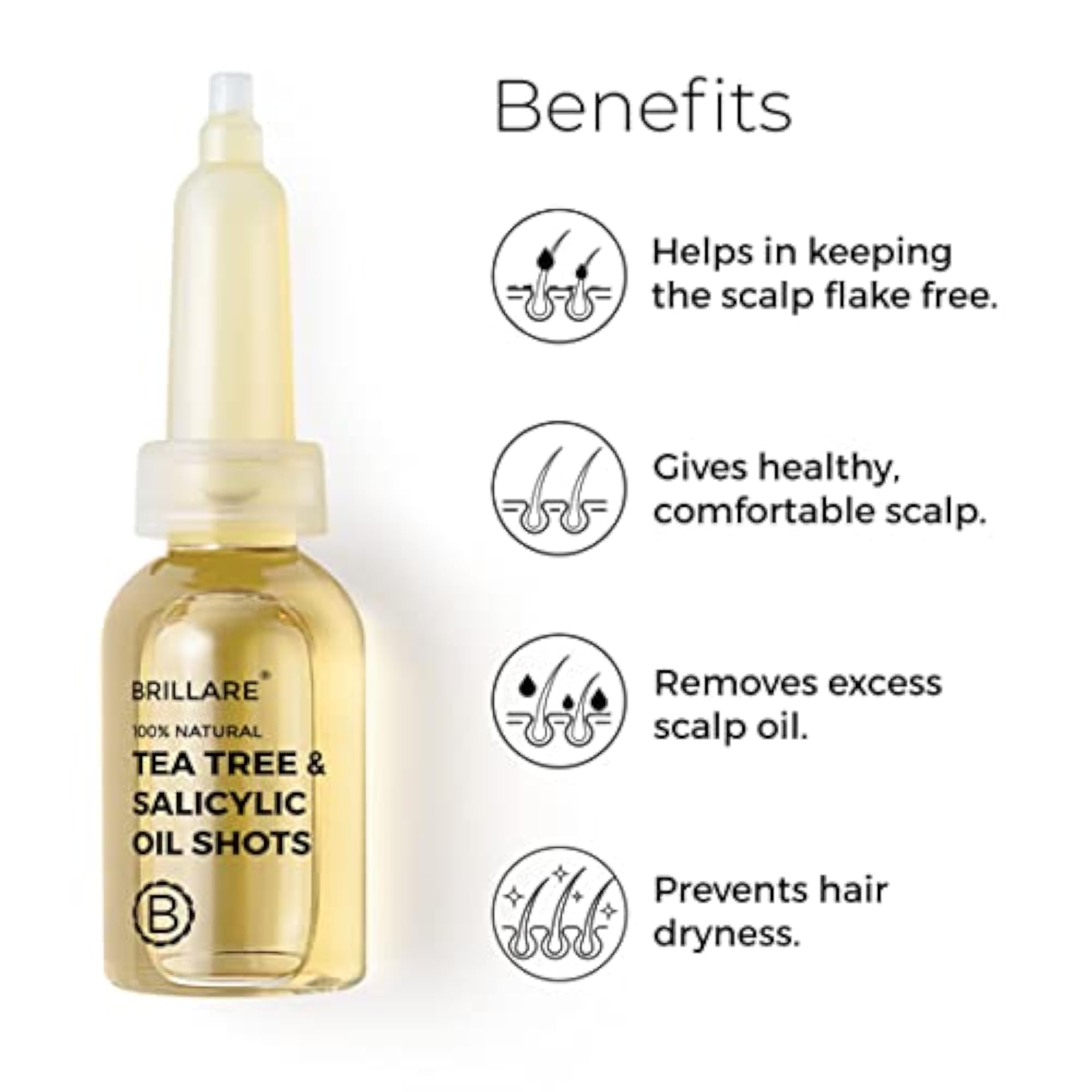 Brillare 5% Tea Tree Hair Oil Shots for Dandruff