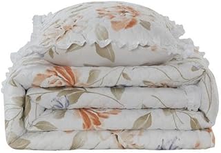 LAGARTERANA Colcha Verano boutie Flores Naranja/Beige