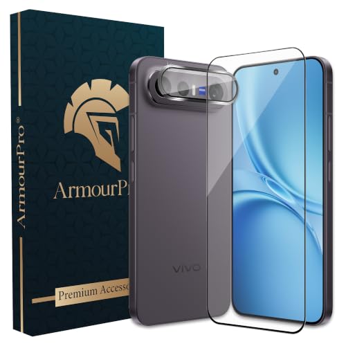 Image of ArmourPro Edge to Edge Tempered Glass for Vivo X300 FE with Black Camera Ring Guard, 9H Screen Protector, Anti-Scratch, Anti-Fingerprint, Bubble-Free Installation Kit