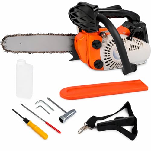 Motosega a Scoppio 25cc 2 Tempi Professionale, Lama 25 cm per Potatura e Taglio Legno, Mini Motosega Benzina Compatta, Kit Montaggio Incluso, Ideale per Fai da Te e Professionisti