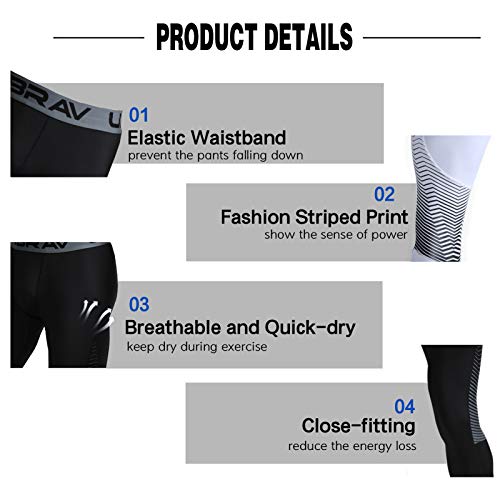 Ajcoflt Calças de compressão masculina respirável elástica de secagem rápida collants de treino espo