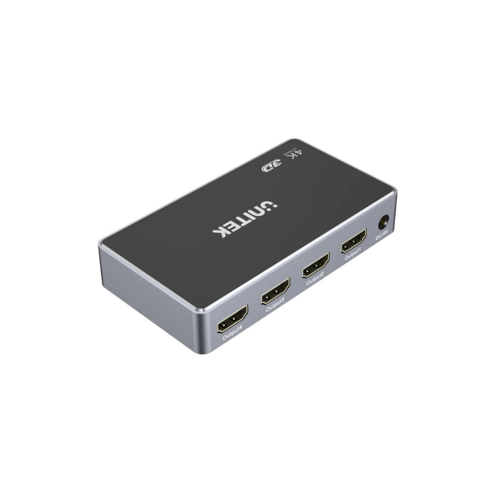 V1109A Unitek HDMI 1.4b 1 IN-4 OUT 4K Distributore di segnale/HDMI 1.4b e HDCP 1 / 4K30Hz / profondità colore 12bit / risoluzione fino a 1080p / 7.1 audio multicanale