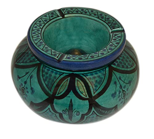 Moroccan Handmade Ceramic Ashtrays Smokeless Cigar Exquisite design with Vivid Colors X-large