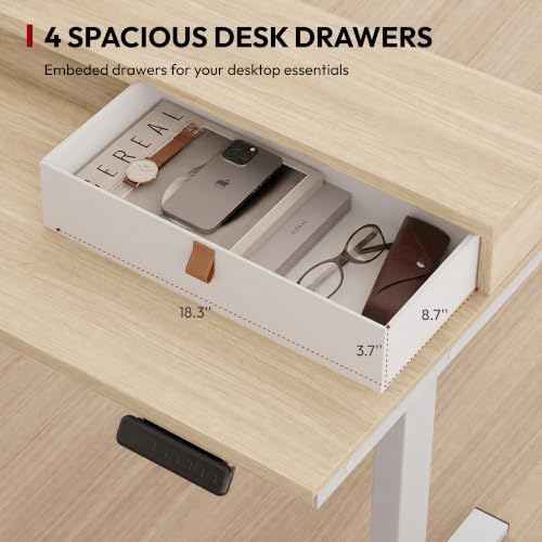 Image of SANODESK 71x63 Electric L-Shaped Corner Standing Desk with 4 Drawers