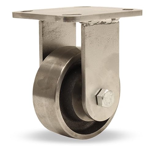 Hamilton R-WHS-4HFSB Stainless Steel Workhorse Rigid Caster - 4"x2" Forged Steel Wheel - High-Temperature Resistant up to 750°F with Precision Ball Bearings
