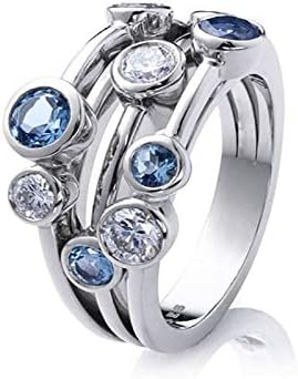 Geometric Small Circle Sapphire Ring