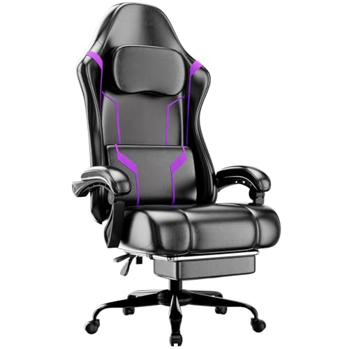 Gaming Chair with Footrest and Lumbar