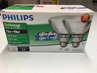 Philips 429373 EcoVantage 90W Halogen PAR38 Indoor/Outdoor Dimmable Flood Light Bulb