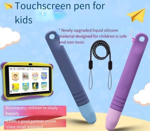 2Pack Kid-Friendly Stylus Pens for Touch Screens,SLQ Tablet Stylus Pen for Kids-Universal Touch Screen Stylus Compatible with Kindle ipad iPhone Table and All Touch Screen Devices (Purple+Blue) 4 41ELzP7kHLL. AC