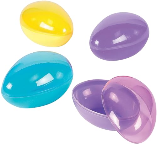 Large Easter Eggs, set of 12, each fillable plastic egg is 7 inch long - X Large Easter Party Supplies