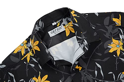 Men's Hawaiian Shirts Short Sleeve Button Down Floral T-Shirt Casual Summer Beach Shirts4