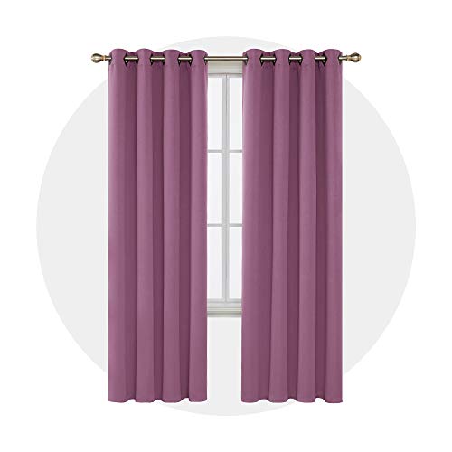 Image of Deconovo Blackout Thermal Insulated Grommet Top Room Darkening Shades Curtains for Bedroom, 52x95 Inch, 1