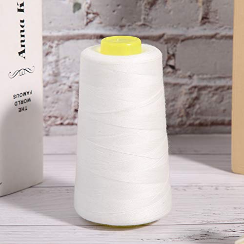 Hilo de Costura de Poliéster Leftwei 4PCS, 3000 Yardas, Blanco, Fuerte y Duradero, Multifuncional para Tela miniatura 3