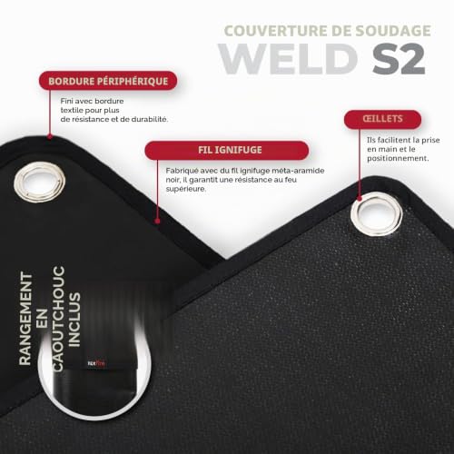 TEXFIRE Couverture de Soudage Weld S2 900°C Coupe et Meulage – vue 3