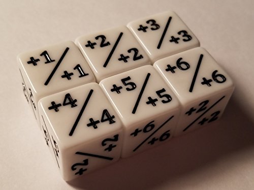 6X Dice Counters White +1/+1 For Magic: The Gathering And Other Games / Ccg Mtg By Quempire #TOP29