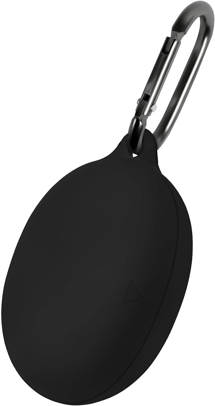 Geiomoo Silicone Carrying Case Compatible with Anker Soundcore Liberty 3 Pro, Portable Scratch Shock Resistant Cover with Carabiner (Black)