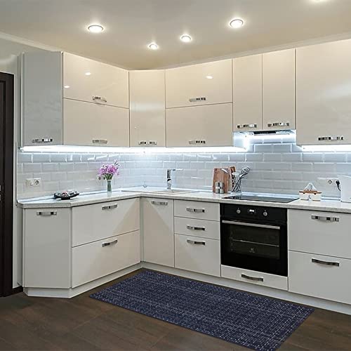 Seavish Hallway Runner Rug, Long Kitchen Runner Outdoor Rug 2'X6' Cotton Woven Rug Entryway Rug Dark Blue Farmhouse Throw Rug Washable Rug Runner For Home Living Room Bedroom Laundry Patio #TOP2