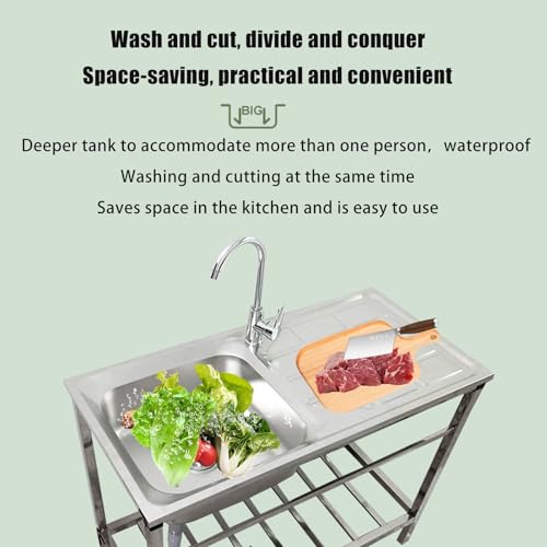 Évier d'extérieur portable avec étagères pour optimiser vos repas de cuisine d'été - 3