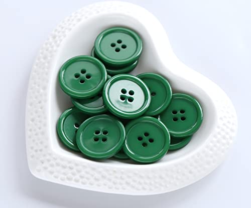 Ganssia 1 Inch (25Mm) Round Flatback Buttons Sewing Dark Green Color Buttons Diy Crafts Pack Of 50 Pcs #TOP2