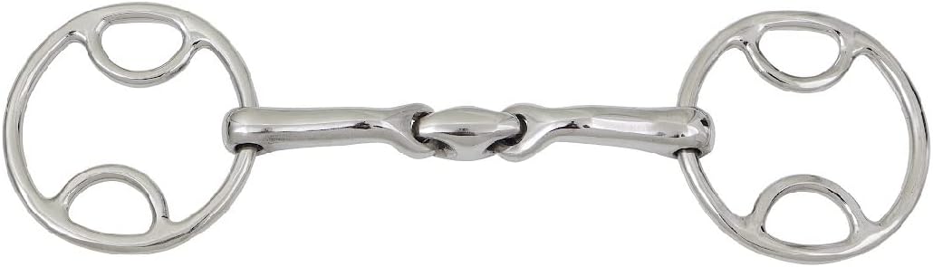 Horse Snaffle Bit Bevel Loop Ring Wilkie Lozenge Fat Stainless Verbindend Angle (5 Inch)