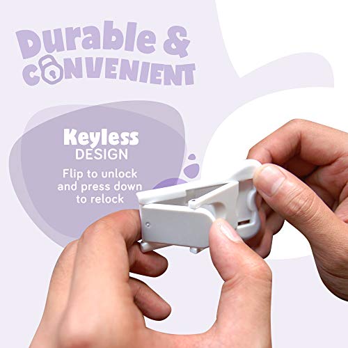 Child Safety Locks For Cabinets And Drawers, Sliding Door Lock, Easy-To-Install Cabinet Locks For Babies, Baby Cabinet Safety Latches, Set Of 2, White - Ashtonbee (2 Pack) #TOP1