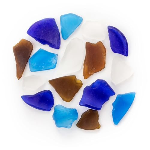 Galápagos (05139) Aquarium Sea Glass – Tumbled Decorative Glass for Aquariums, Terrariums, Crafts, Vases, and Home Decor, 4 lb Bag, Pacific Mix