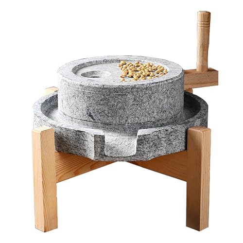 Moulin à pierre granit pour mouture farine de blé café épices et maïs 30cm
