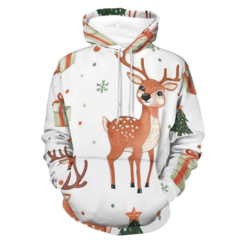 Cadeau de Noël avec cerf sweat à capuche pour homme et femme
