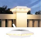 ELECLINK 4x4 Solar Post Cap Lights Upgraded, Brighter and Extended Beam to Light Post Fence Deck with Warm/White Lights, Waterproof Outdoor Posts Solar Lights for Patio Porch Vinyl/Wooden Posts 1 Pack