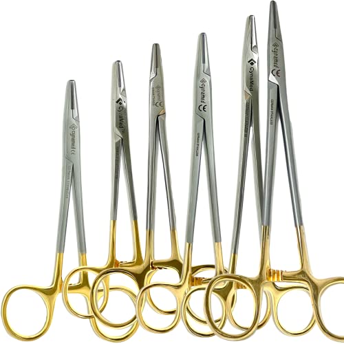 Premium German Mayo Hegar Needle Holder Driver |Needle Driver with Tungsten Carbide Inserts Tip |Dental Ortho Needle Holder Locking| Sizes (Set of 5 EA-5"+5.5"+6"+6.5"+7"+8")