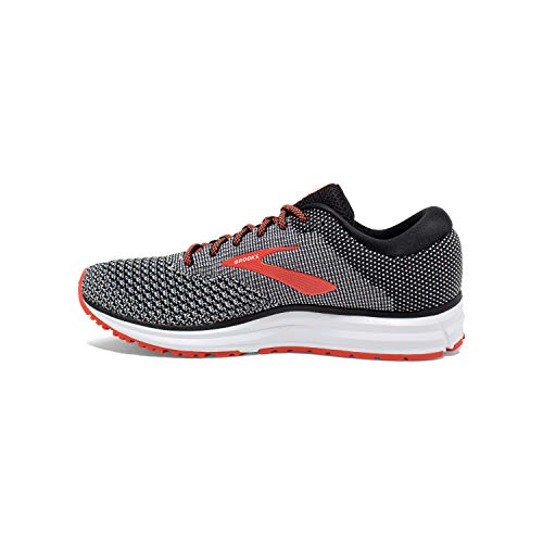 Brooks Mens Revel 2 Running Shoe - Black/Light Grey/Orange - D - 10.5 #TOP17