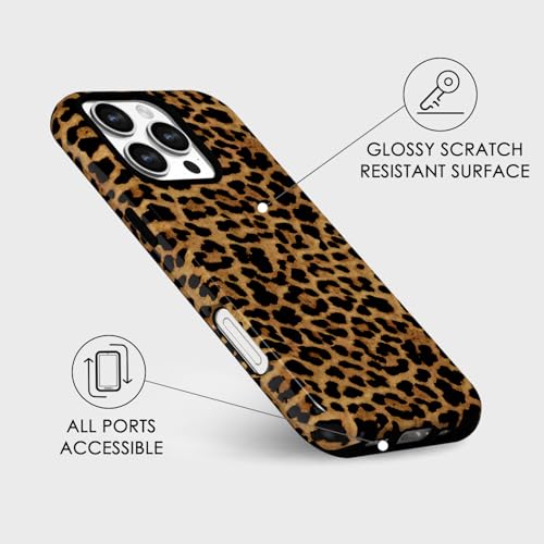 Coque de luxe pour iPhone 16 Pro Svanove rigide et fine finition léopard girly - 6
