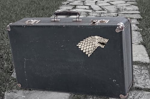 Image of Elektroplate Game of Thrones House Stark Dynamic Car Decal 4.75 inch | Officially Licensed - Weatherproof Automotive Grade Vinyl Dire Wolf Sticker - Water Bottle, Laptop & More - Made in the USA