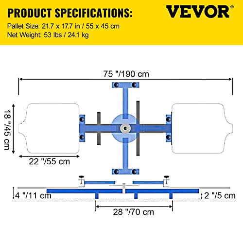 Vevor Screen Printer 4 Color 2 Station Silk Screen Printing Kit 55X45Cm T-Shirt Screen Printing Machine Screenprint Press (4 Color 2 Station) , Blue #TOP6