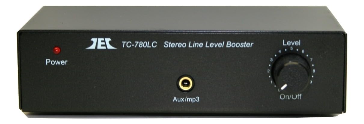 Technolink (TEC) TC-780LC Black Stereo Line Level Preamp/Booster with Phone / MP3 Player Jack (Black, 500mA Standard AC Adaptor)