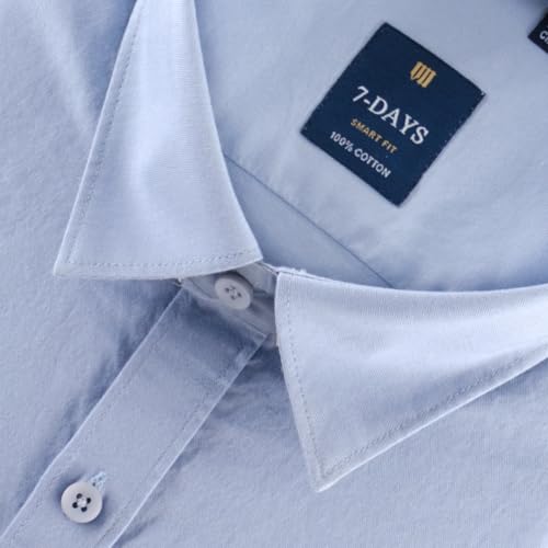 Image of 7-DAYS Men's 100% Cotton Full Sleeve Shirt for Men | Premium Plain Shirt | Tailored Fit (Between Slim & Regular) | Stylish Office & Casual Wear | with Pocket