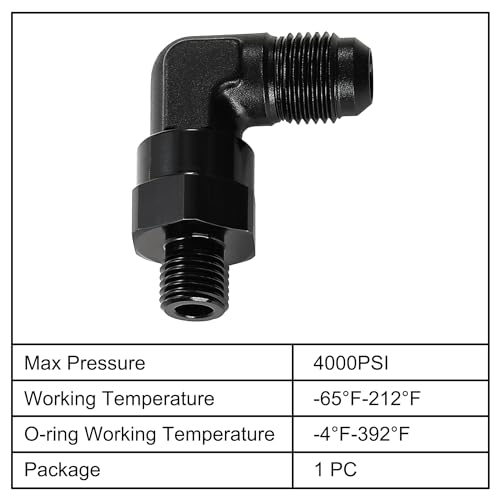 Image of EVIL ENERGY 6AN Flare to 4AN ORB Male Swivel Adapter Fitting 90 Degree Black 1PC