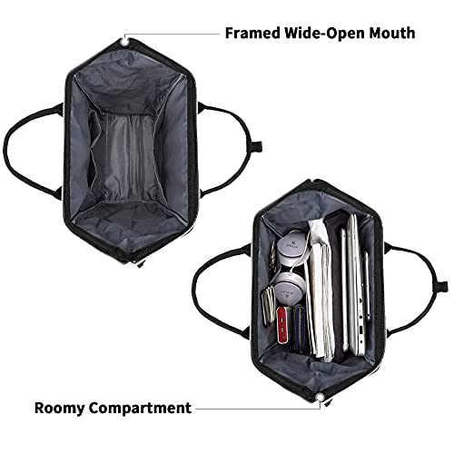 Tzowla Laptop Backpack For Women, Carry On Backpack, Durable Water Resistant, Light Weight, Reinforced Edges And Steel Frame, Metal Zippers, Travel, School, Black, 13.3 Inch #TOP1