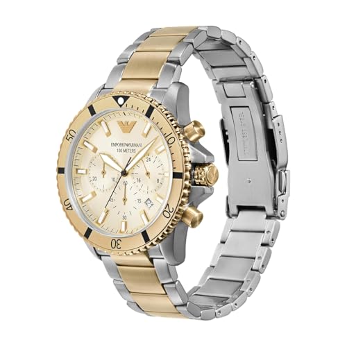 Image of Emporio Armani Stainless Steel Analog Beige Dial Men's Watch AR-11606