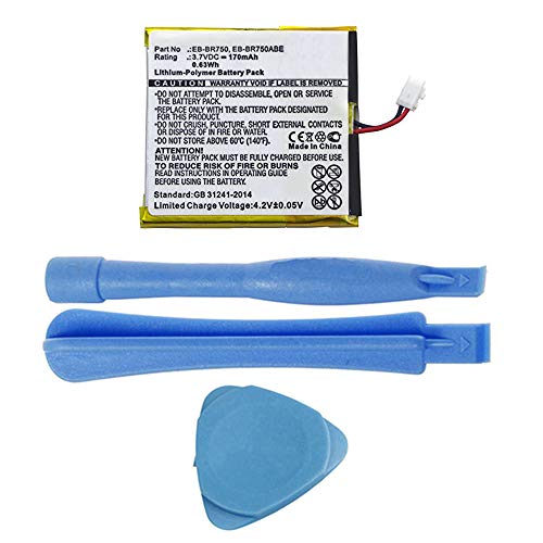 MPF Products 170mAh EB-BR750, EB-BR750ABE Battery Replacement Compatible with Samsung Galaxy Gear S R750, SM-R750 Smartwatch with Installation Tools