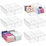 ALMACENAMIENTO PRÁCTICO: Este juego de 6 cajas de plástico es especialmente idóneo para mantener la ropa interior, los pañuelos y otros accesorios de moda organizados y al alcance de la mano.