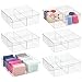 mDesign Organizer na kosmetyki i inne domowe drobiazgi – Pudełko plastikowe na nici, elementy DIY – Praktyczne plastikowe przegródki do szuflad, szafek i szaf – 6-pack – Przezroczysty