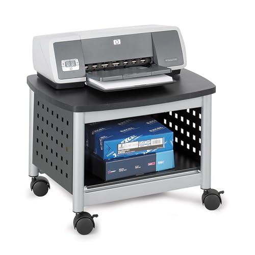 Safco Underdesk Multi Functional Stand - 1855BL, Powder Coated Steel, Swivel Wheels, Holds 100 lb - Home Orginization Solutions