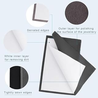 3 panni per la pulizia dei gioielli,panni per la pulizia e la lucidatura bifacciali,adatti per la pulizia di gioielli in argento,oro e platino, riutilizzabili,consistenza morbida,dimensioni 25x30cm.