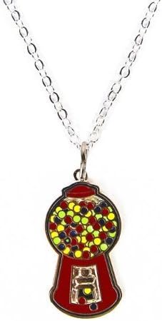 Fashion H2O, Gumball, Silver Polished Enamel Charm Pendant 18 Inch Necklace 1 Inch Extender Lobster Claw.