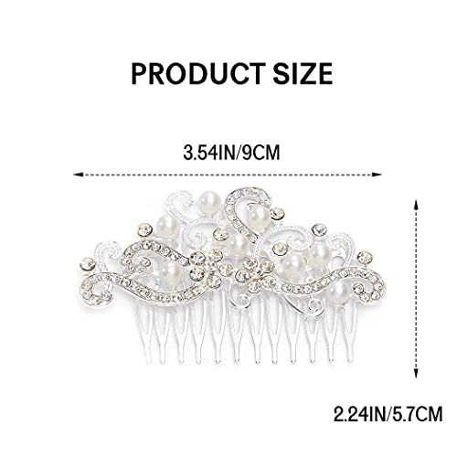Yean Decorative Bride Wedding Hair Combs With Rhinestones Bridal Hair Accessories For Bridesmaids (Silver) #TOP5