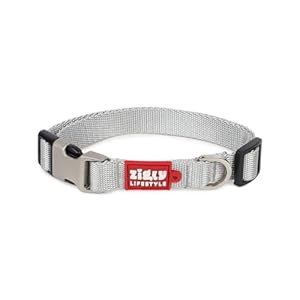 Zigly Lifestyle Classic Adjustable Dog Collar Belt for Small Medium Large Dogs Neck Collar for Pets – Large (Silver)