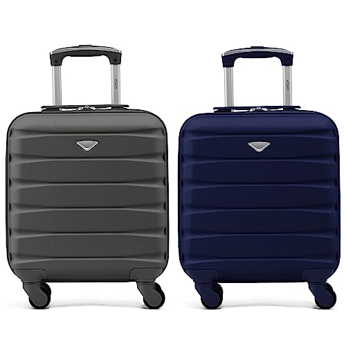 Flight Knight Set of 2 Lightweight 4 Wheel ABS Hard Case Suitcases Cabin Carry On Hand Luggage Approved for Over 60 Airlines Including easyJet, Jet2 & Maximum Size for Ryanair (Priority) 55x40x20cm