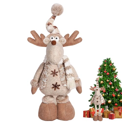 Figura de Peluche de pie de Navidad, Figura de decoración navideña - Figuras coleccionables Reutilizables - Asiento Estable con navideños, muñeca telescópica para Mesa