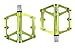 FrontStep Pédales antidérapantes en Aluminium général Pédales de vélo légères avec axe en Acier CR-Mo pour pédale VTT/vélo de Montagne/pédale BMX (Vert)